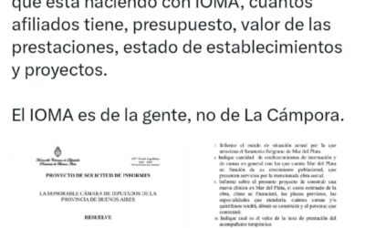La Cámara de Diputados bonaerense pide investigar la situación en IOMA tras las denuncias por irregularidades, la iniciativa es del pehuajense Fernando Rovello