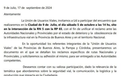 Asamblea de la Unión de Usuarios Viales en Nueve de Julio