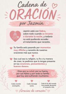 Delfina: Estamos pidiendo de corazón que oren por Jazmín