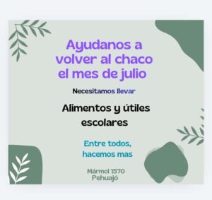 Yany Lombroni: Volvemos al Chaco!!. En el mes de julio !, necesitan ayuda